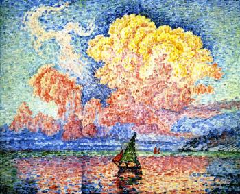 (image for) Handmade oil painting Copy paintings of famous artists Paul Signac's painting, The Pink Cloud, Antibes